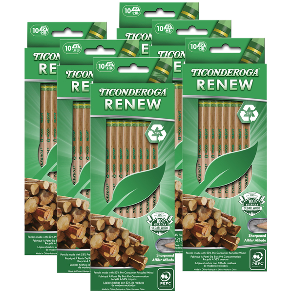 Ticonderoga Ticonderoga® Renew Recycled Wood Pencils, PK60 96110